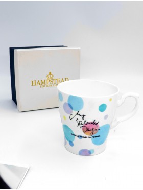 Porcelain Blue "My Splendid Days" Mug With Gift Box